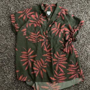 Flower button up blouse